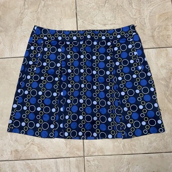 Liz Golf Pleated Skort Womens Size 16 Lined Side Zip Stretch Athletic Blue - Picture 1 of 12